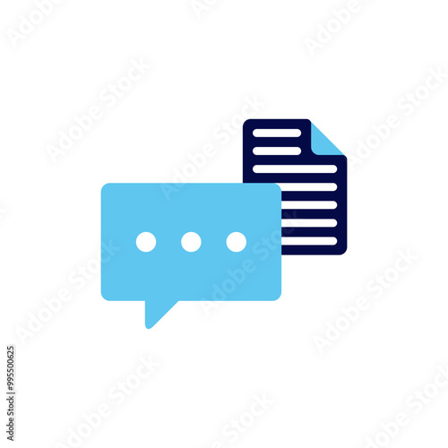 Comment Icon Featuring Note for Writing Messages and Communication