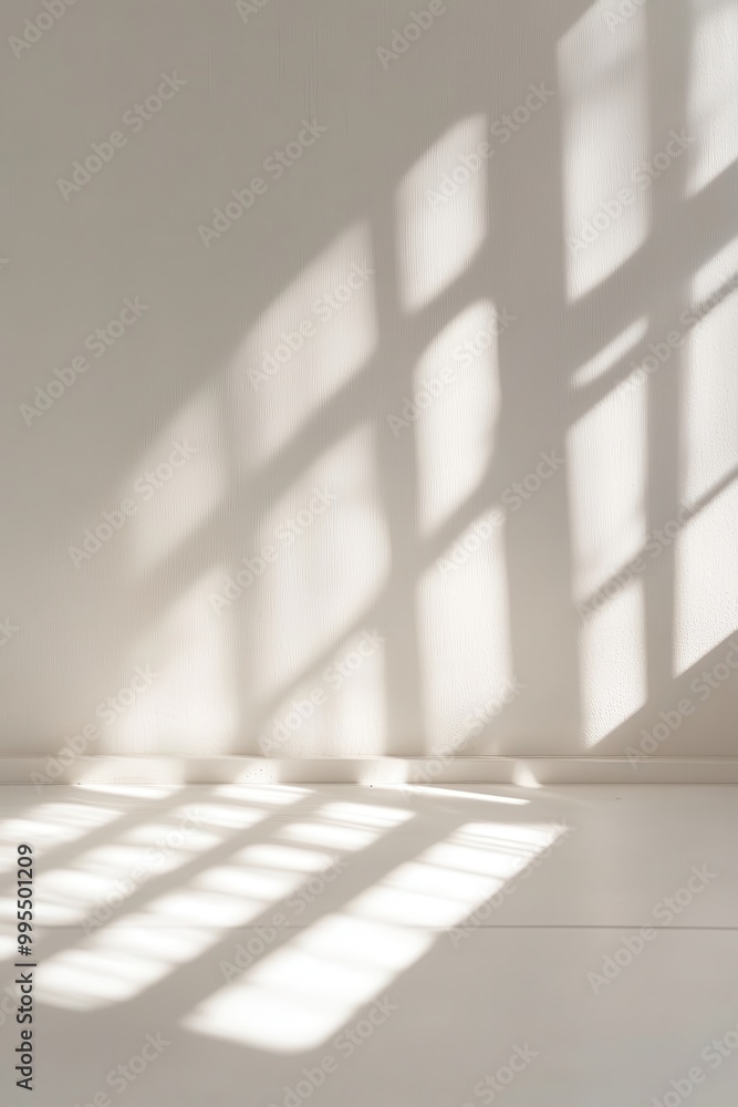 Obraz premium Abstract Geometric Shadows on White Wall