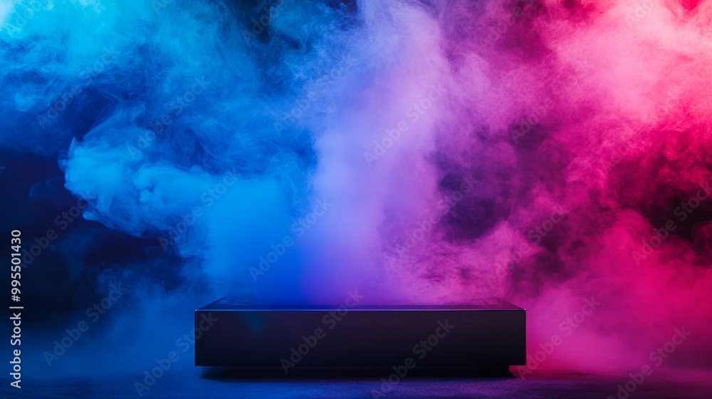 Frame smoke mockup with a podium for product presentation, featuring a luxurious and creative design with a colorful smoke effect background. Perfect for showcasing products stylishly. Frame smoke mockup with a podium for product presentation, featuring a luxurious and creative design with a colorful smoke effect background. Perfect for showcasing products stylishly.