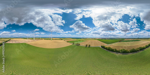 agriculture fields Germany Europe airpano 120m 360° vr equirectangular photo