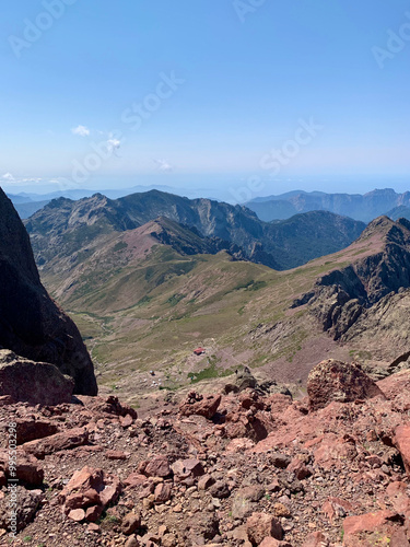 Vue sur la vallée du Golo depuis la Paglia Orba en Corse photo