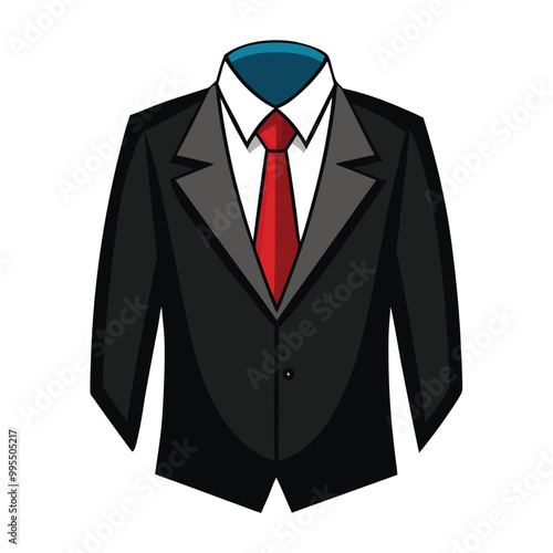 Suit with tie vector