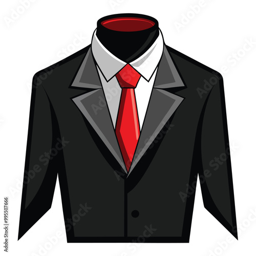 Suit with tie vector