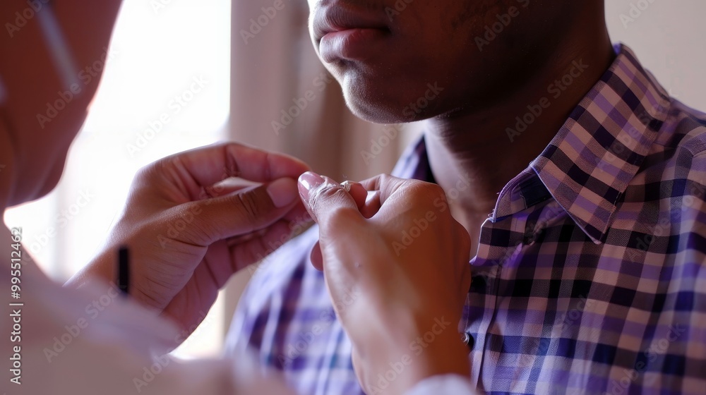 Close-up of medical professional examining patient with rare illness, using stethoscope and medical equipment. Patient's concern and doctor's focused attention, ideal for healthcare, medical Close-up of medical professional examining patient with rare illness, using stethoscope and medical equipment. Patient's concern and doctor's focused attention, ideal for healthcare, medical