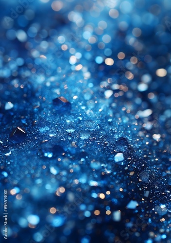 Abstract Blue and Dark Background with Glittering Light Effect