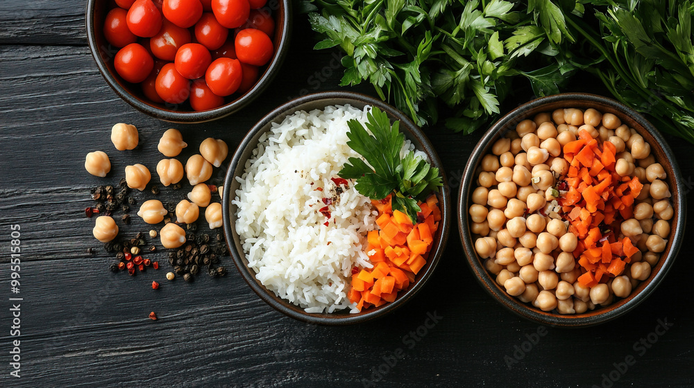 Healthy eating concept. A top view of healthy food. A vibrant and colorful plant-based bowl. World Vegetarian Day. Fresh organic vegetables. Healthy vegan bowl. Vegan meal. Healthy eating concept. A top view of healthy food. A vibrant and colorful plant-based bowl. World Vegetarian Day. Fresh organic vegetables. Healthy vegan bowl. Vegan meal.