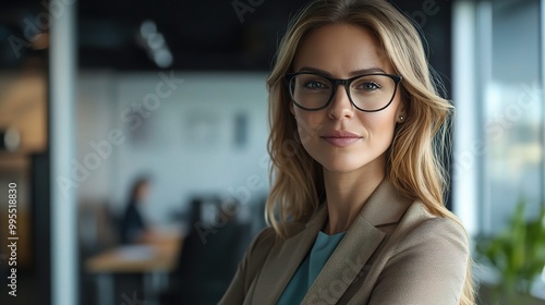 Confident Businesswoman in Modern Office Setting