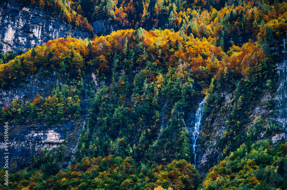 Autumn in Val Raccolana. Between peaks, lakes and streams. Julian Alps Autumn in Val Raccolana. Between peaks, lakes and streams. Julian Alps