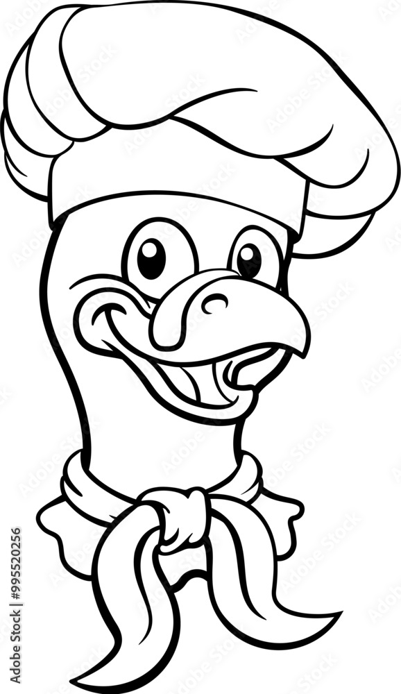 A turkey chef hat Thanksgiving cartoon bird Christmas mascot A turkey chef hat Thanksgiving cartoon bird Christmas mascot