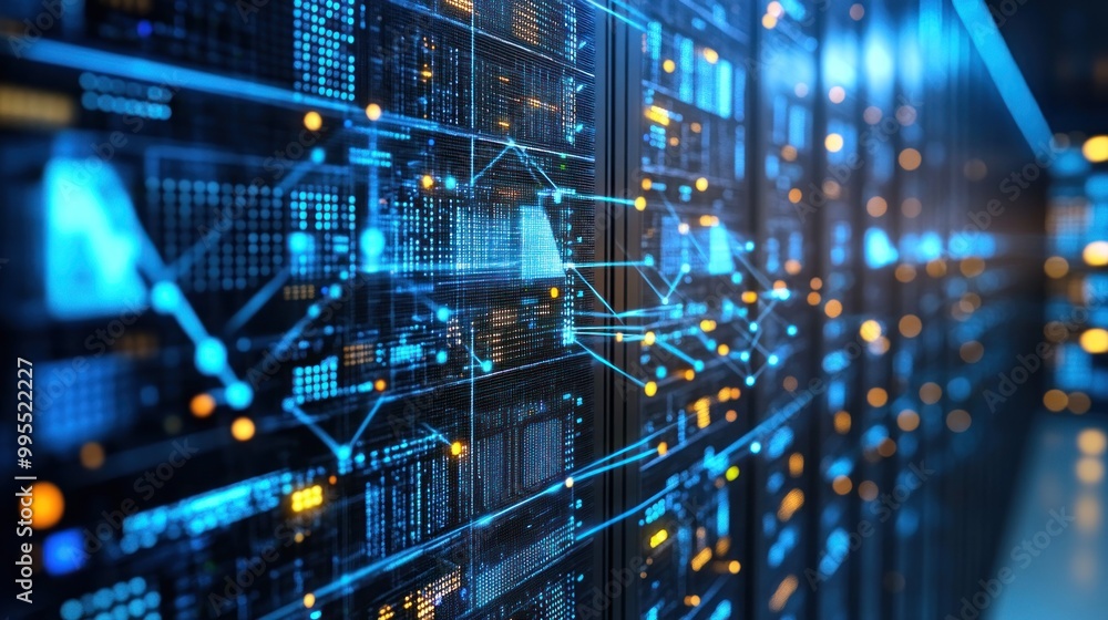 Futuristic digital background with vibrant light beams and flowing data, ideal for technology and innovation Futuristic digital background with vibrant light beams and flowing data, ideal for technology and innovation