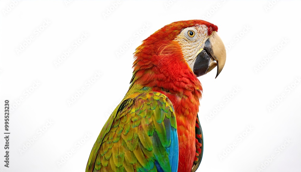 Fototapeta premium Parrot images, blue and yellow macaw, macaw white isolated background