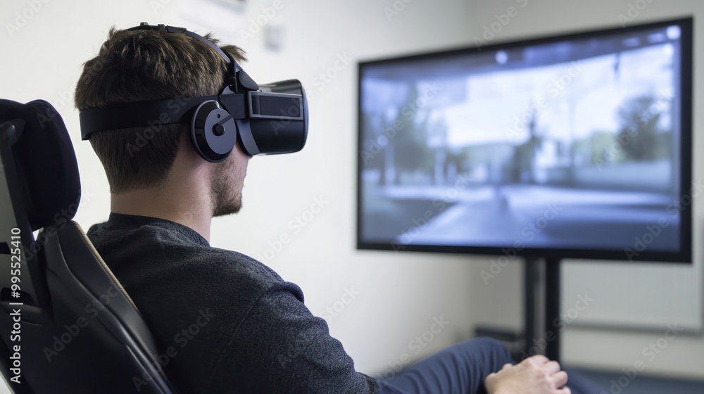 An immersive virtual reality system designed for rehabilitation, with adaptive feedback mechanisms that adjust the experience based on the user's progress An immersive virtual reality system designed for rehabilitation, with adaptive feedback mechanisms that adjust the experience based on the user's progress
