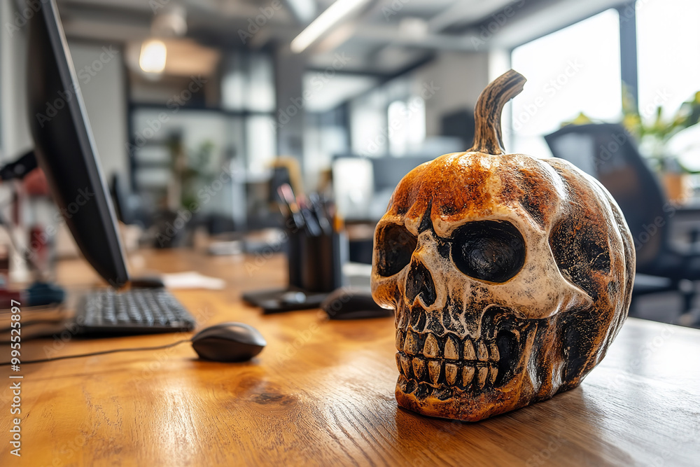 Eco-Friendly Halloween Decoration in Stylish Open Office Layout Eco-Friendly Halloween Decoration in Stylish Open Office Layout