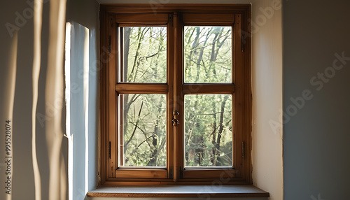 Outdoor Scenic with Classic Wooden Windows