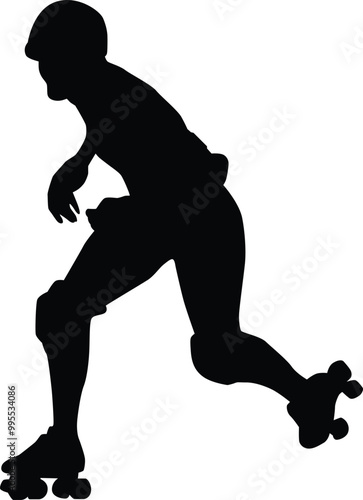 Roller derby player silhouette illustration