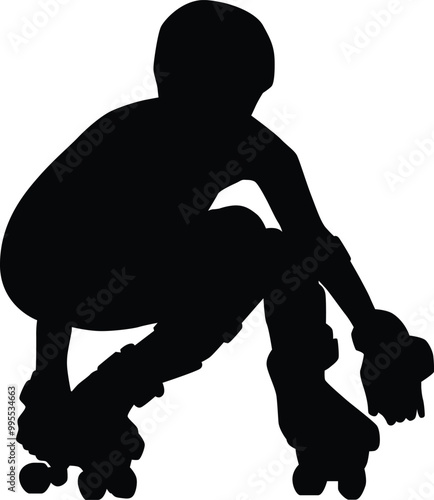 Roller derby player silhouette illustration