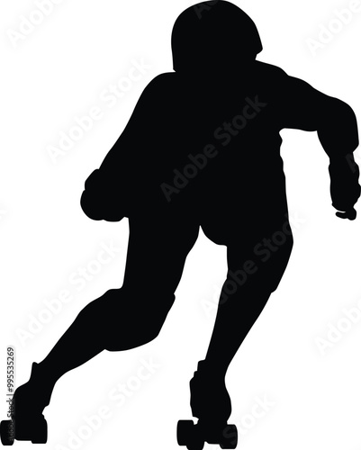 Roller derby player silhouette illustration