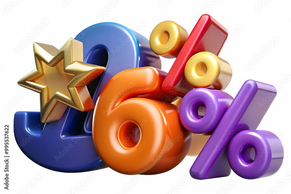 Fototapeta premium 3D Glossy Clearance Sale Background with Flashing Price Tags � Eye-Catching Retail Promotion Design for Discount Events on a Vibrant Reflective Surface