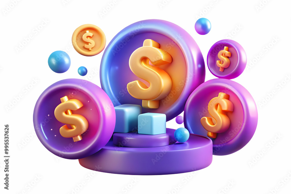 3D Glowing Abstract Cash Flow Art with Floating Dollar Signs - Vibrant Digital Financial Concept for Marketing & Promotions 3D Glowing Abstract Cash Flow Art with Floating Dollar Signs - Vibrant Digital Financial Concept for Marketing & Promotions
