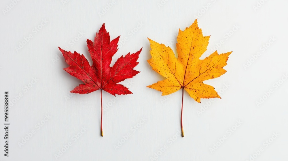 Small rust red and honey yellow autumn leaves with mini maple seeds on a white backdrop Minimalistic, high resolution, clear sharp focus, hyper-detailed Small rust red and honey yellow autumn leaves with mini maple seeds on a white backdrop Minimalistic, high resolution, clear sharp focus, hyper-detailed