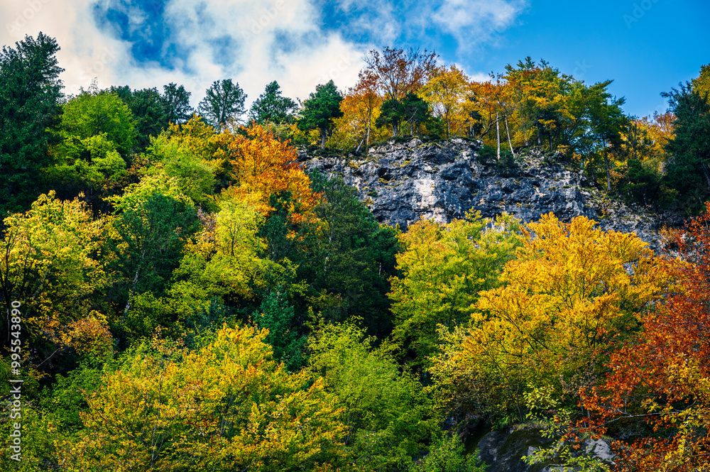 Autumn in Val Raccolana. Between peaks, lakes and streams. Julian Alps Autumn in Val Raccolana. Between peaks, lakes and streams. Julian Alps