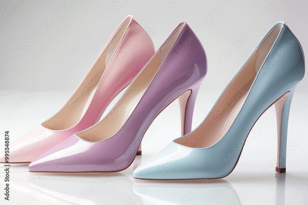 Elegant pastel high heels displayed on soft satin fabric, showcasing a stylish combination of mint green and blush pink, perfect for fashion enthusiasts and special occasions Elegant pastel high heels displayed on soft satin fabric, showcasing a stylish combination of mint green and blush pink, perfect for fashion enthusiasts and special occasions