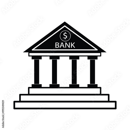 Bank icon in filled, thin line, outline and stroke style. Vector illustration of two colored and black bank vector icons designs can be used for mobile, ui, .