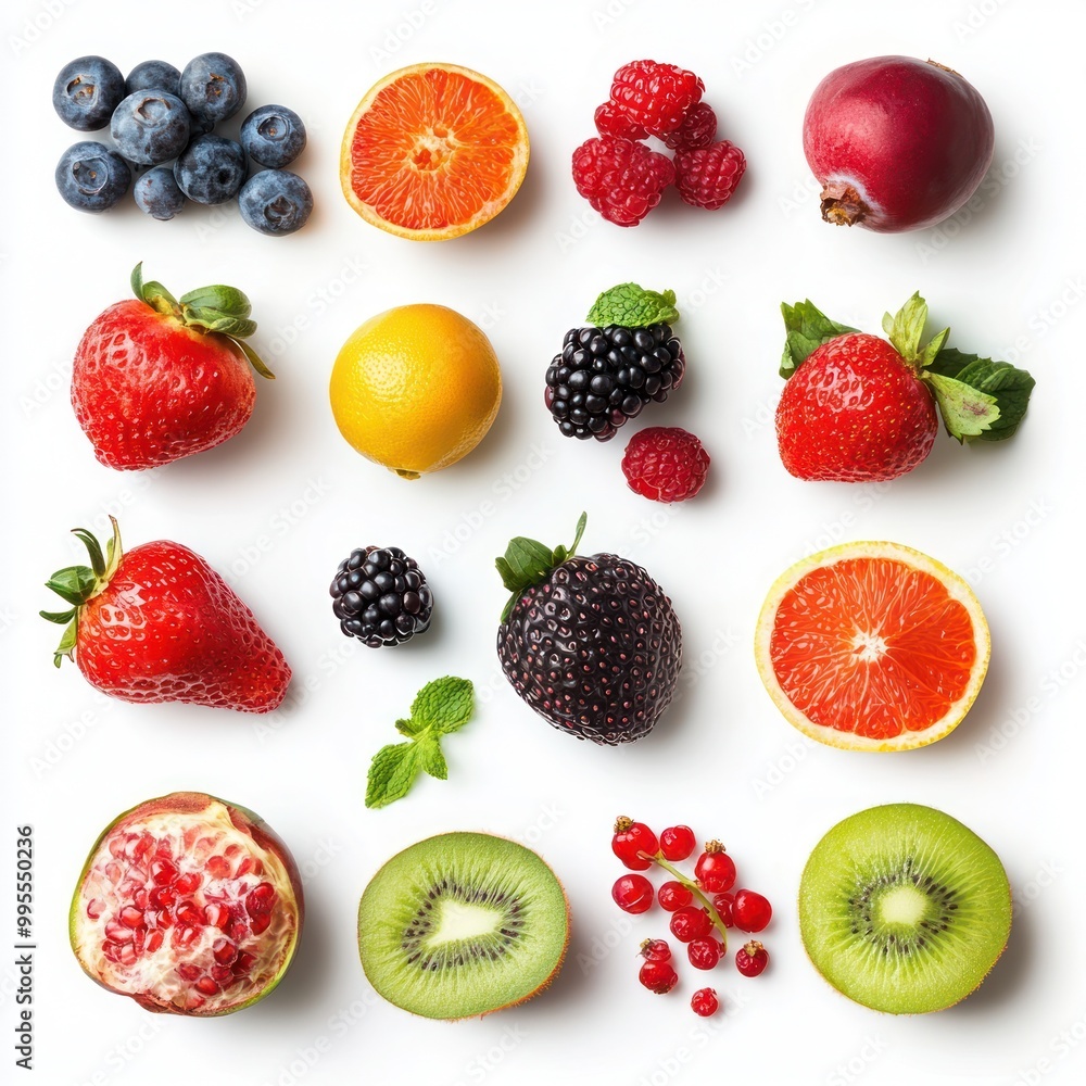 Superfood fruit on white Superfood fruit on white