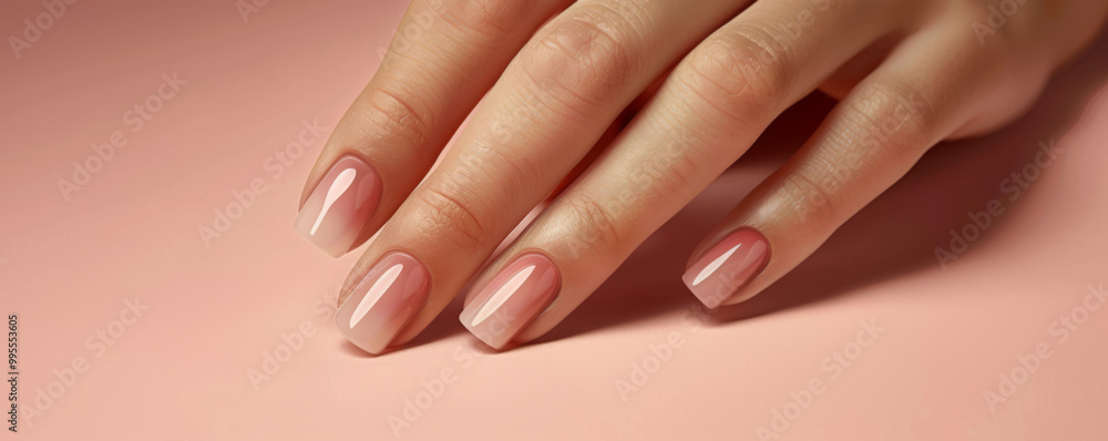 Stylish French Manicure with Ombre Effect Stylish French Manicure with Ombre Effect