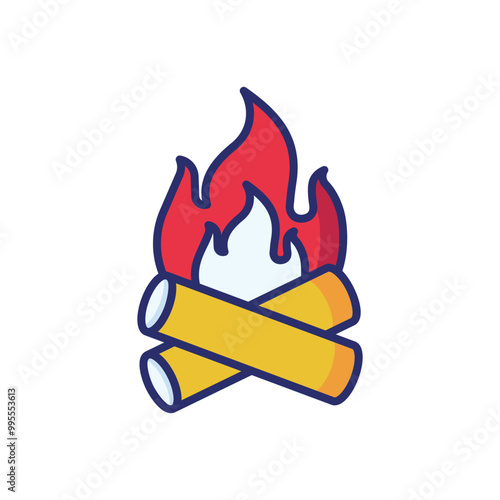 Campfire vector icon stoct illustration photo