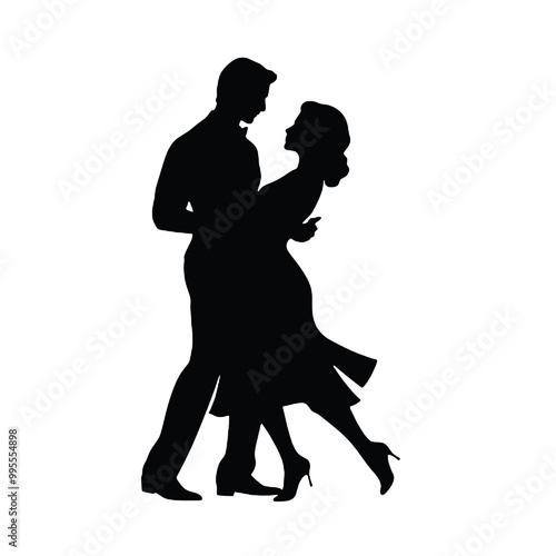 Romantic Salsa Move Silhouette Transparent Background