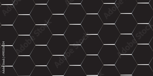 Dark black abstract honeycomb mosaic and tile geometric hexagon vector illustration. abstract digital technology polygon science vintage square web cover business texture.