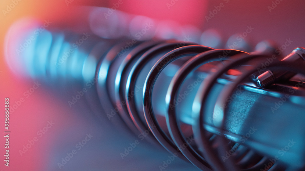 Close-up of spiral notebook binding, macro photography capturing intricate metallic details, stock image Close-up of spiral notebook binding, macro photography capturing intricate metallic details, stock image