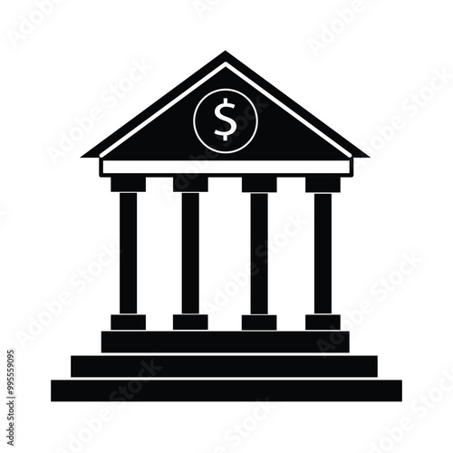 Bank icon. Simple illustration of bank vector icon for web
