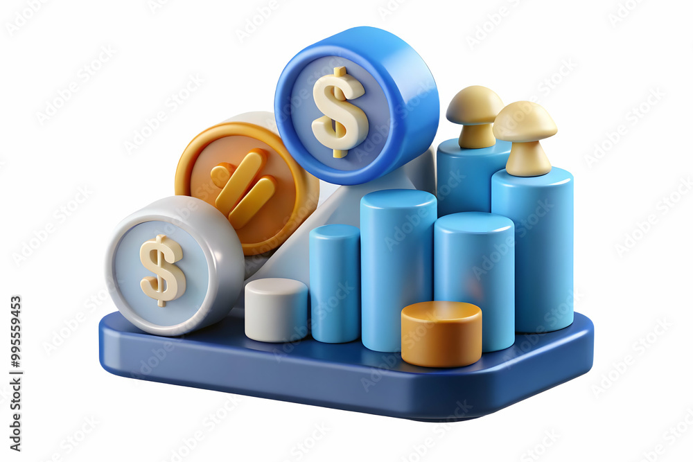 3D Glossy Cash Flow Background with Corporate Growth Icons | Reflective Surface Design for Financial Services & Business Expansion Promotions 3D Glossy Cash Flow Background with Corporate Growth Icons | Reflective Surface Design for Financial Services & Business Expansion Promotions