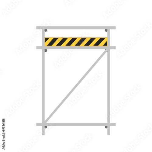 Scaffolding. Vector flat design aluminum prefabricated scaffolding isolated illustration white background.