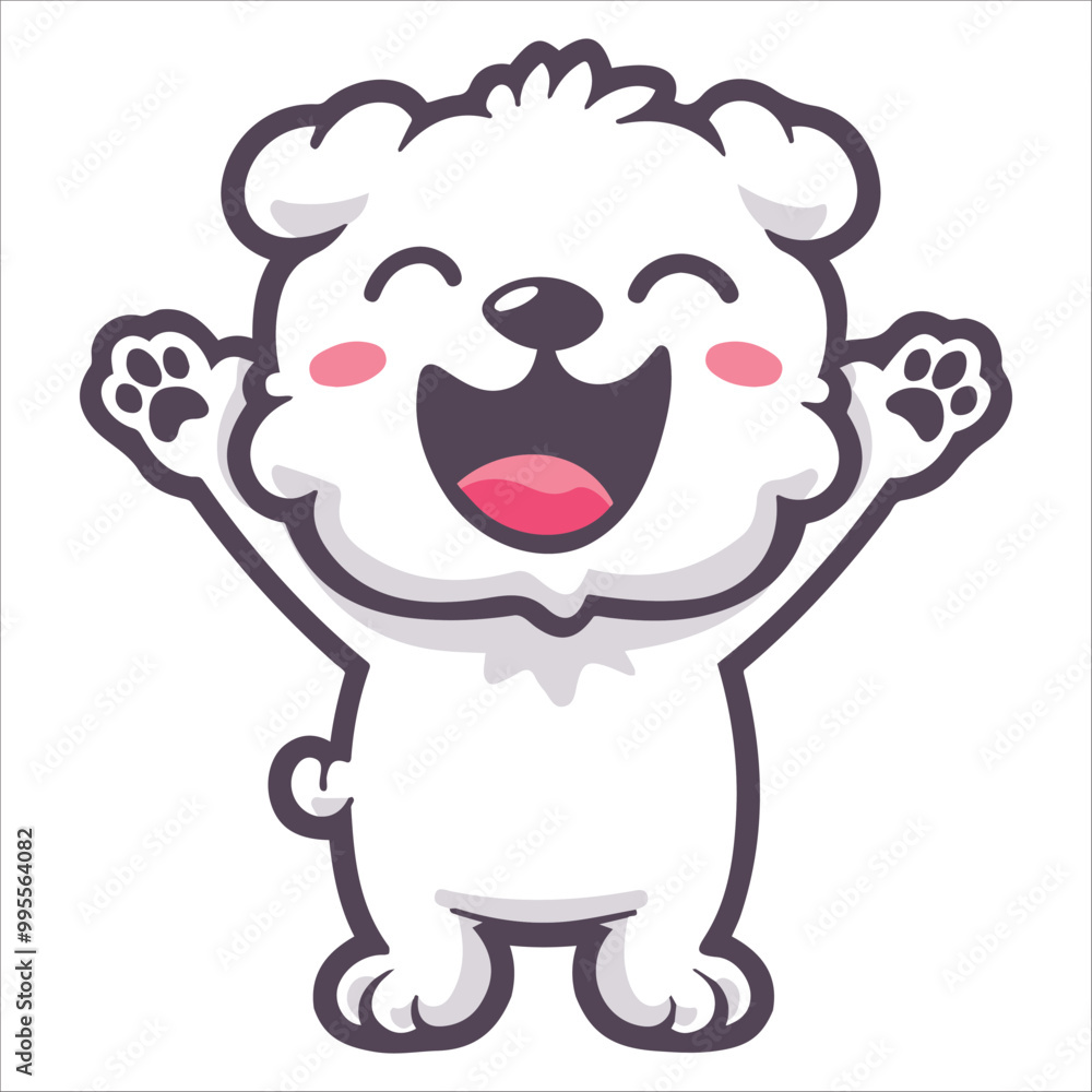 A Kuvasz Dog dancing with joy and confidence, Dog Cartoon isolated vector illustration
A Kuvasz Dog dancing with joy and confidence, Dog Cartoon isolated vector illustration