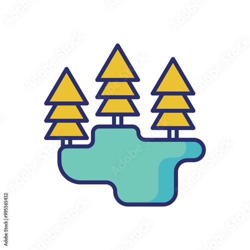 Lake vector icon stoct illustration photo