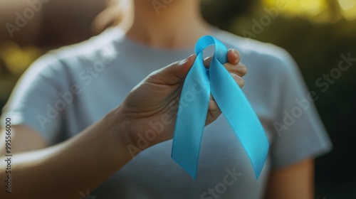 Wallpaper Mural The Blue Awareness Ribbon Torontodigital.ca