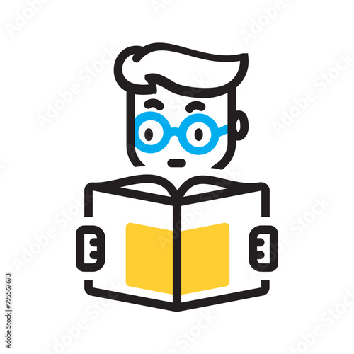 Vector multicolor icon for Reading glasses