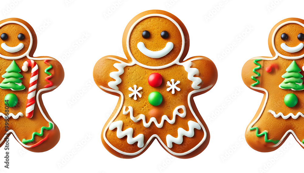 Fototapeta premium gingerbread people isolated on white