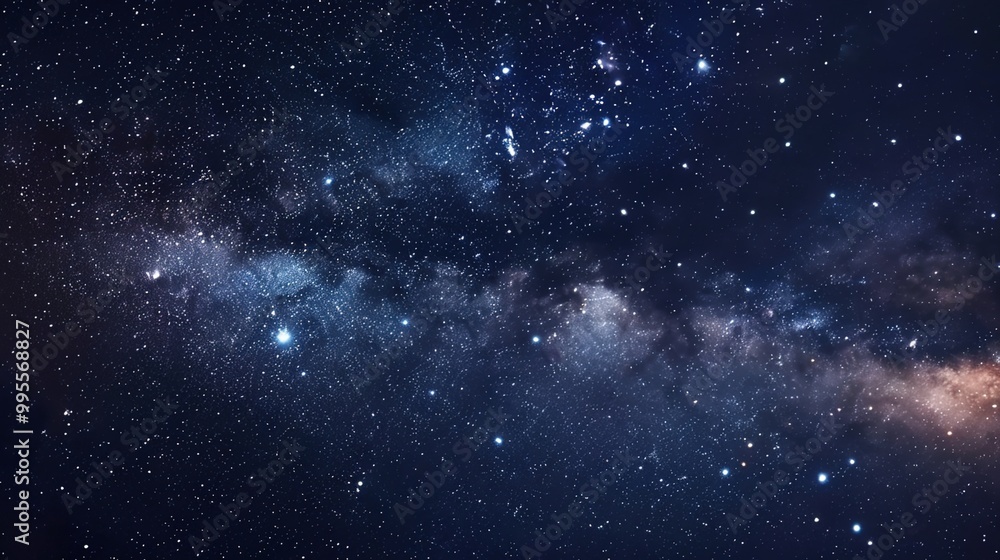 Naklejka premium Abstract Cosmic Scene: An abstract background depicting a cosmic scene with stars, nebulae, and galaxies.