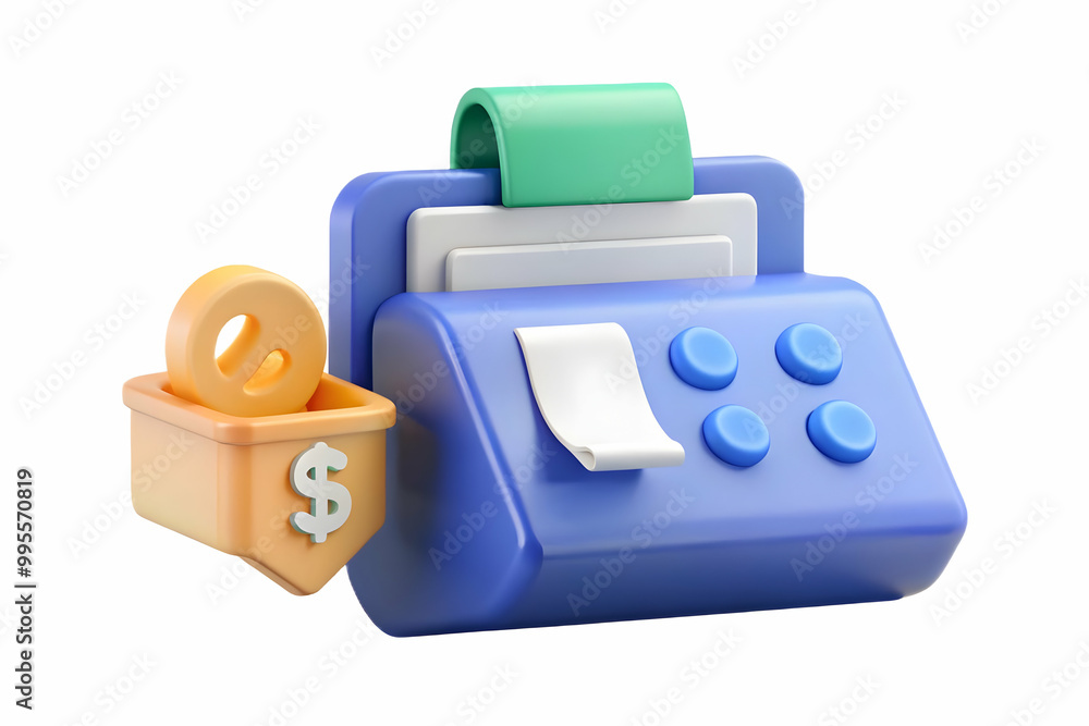 Minimalist Flat Isolated Coupon and Cash Register Vector Illustration for E-commerce Discounts and Financial Promotions Minimalist Flat Isolated Coupon and Cash Register Vector Illustration for E-commerce Discounts and Financial Promotions