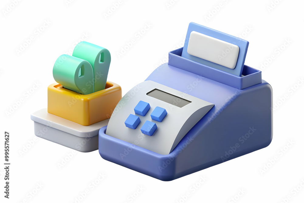 Flat Isolated Coupon and Cash Register Vector Illustration for E-Commerce Discounts and Financial Promotions Flat Isolated Coupon and Cash Register Vector Illustration for E-Commerce Discounts and Financial Promotions