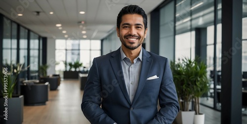 Confident Businessman in Modern Office