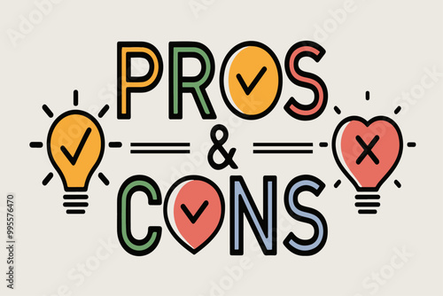 PROS & CONS TYPOGRAPHY TEXT BANNER BACKGROUND, ADVANTAGE & DISADVANTAGE WRITTEN TEXT POSTER FOR POSTIVE SIDE AND NEGATIVE SIDE