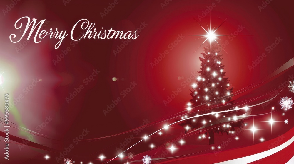 Modern Christmas banner, deep red background, Modern Christmas banner, deep red background,