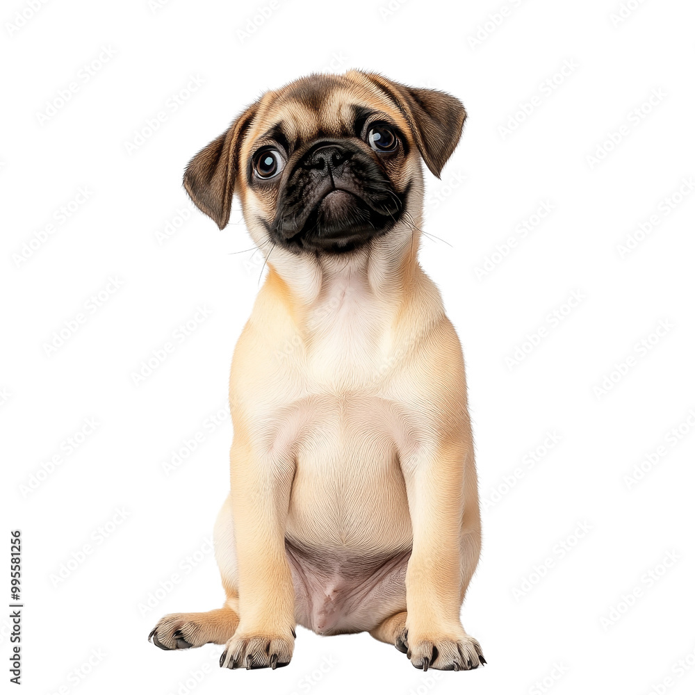 Fototapeta premium Cute Pug Puppy Sitting