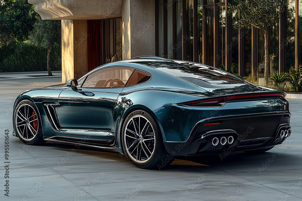 Luxurious high-performance car with sleek lines and premium materials Luxurious high-performance car with sleek lines and premium materials