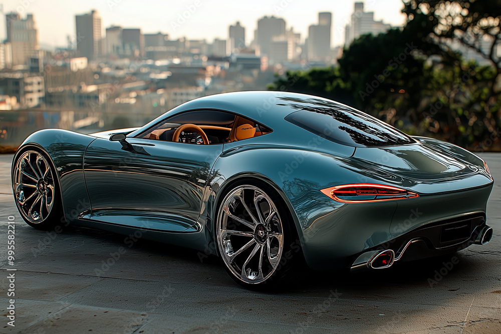 Fototapeta premium Luxurious high-performance car with sleek lines and premium materials